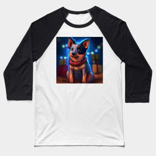 Cute Australian Cattle Dog Drawing Baseball T-Shirt